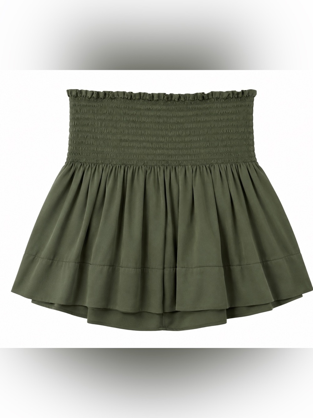 Current Air army green smocked waist mini skirt, XS